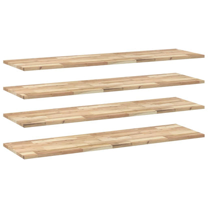 Floating Shelves 4 pcs 160x40x2 cm Untreated Solid Wood Acacia