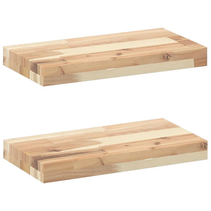 Floating Shelves 2 pcs 40x20x4 cm Untreated Solid Wood Acacia