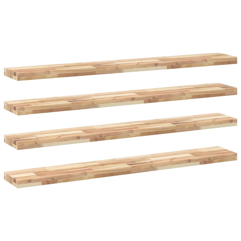 Floating Shelves 4 pcs 160x20x4 cm Untreated Solid Wood Acacia
