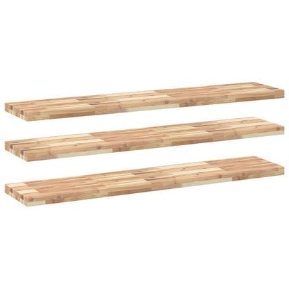 Floating Shelves 3 pcs 140x30x4 cm Untreated Solid Wood Acacia