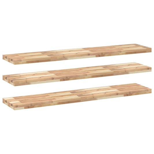 Floating Shelves 3 pcs 140x30x4 cm Untreated Solid Wood Acacia