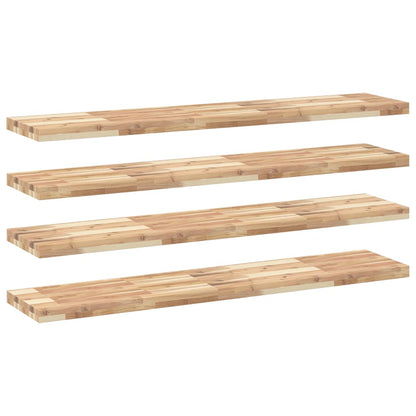 Floating Shelves 4 pcs 160x30x4 cm Untreated Solid Wood Acacia