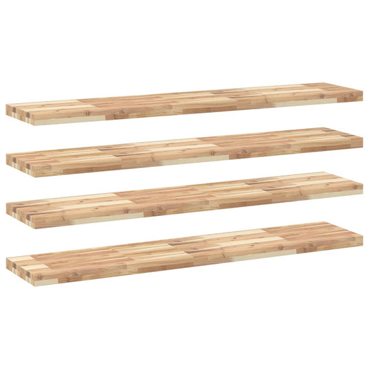 Floating Shelves 4 pcs 160x30x4 cm Untreated Solid Wood Acacia