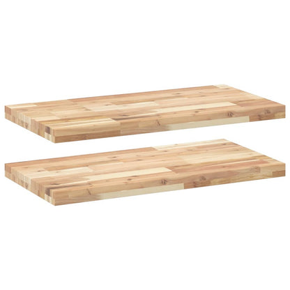 Floating Shelves 2 pcs 60x40x4 cm Untreated Solid Wood Acacia