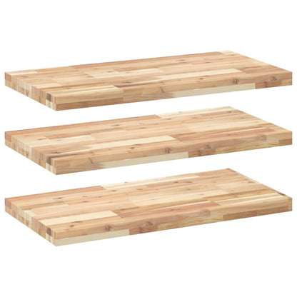 Floating Shelves 3 pcs 60x40x4 cm Untreated Solid Wood Acacia