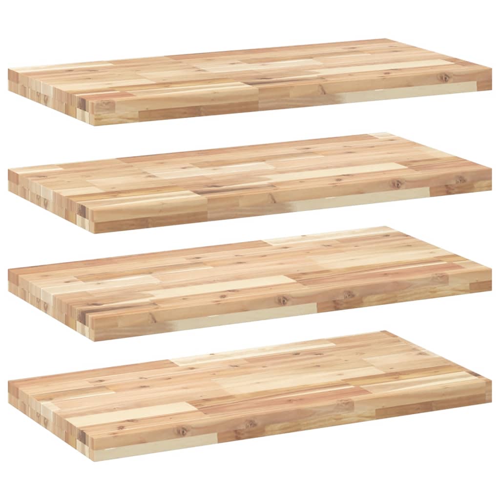 Floating Shelves 4 pcs 60x40x4 cm Untreated Solid Wood Acacia