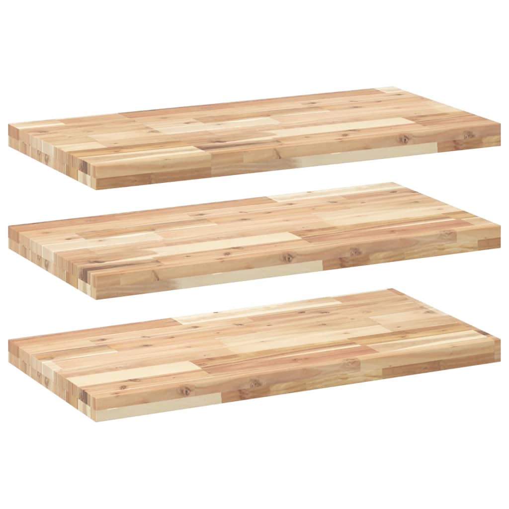 Floating Shelves 3 pcs 100x40x4 cm Untreated Solid Wood Acacia