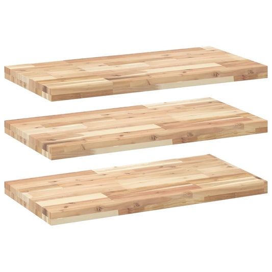 Floating Shelves 3 pcs 100x40x4 cm Untreated Solid Wood Acacia
