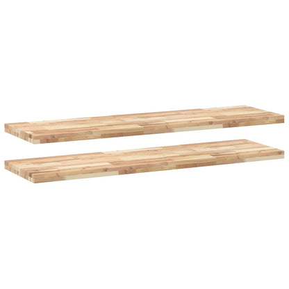 Floating Shelves 2 pcs 160x40x4 cm Untreated Solid Wood Acacia