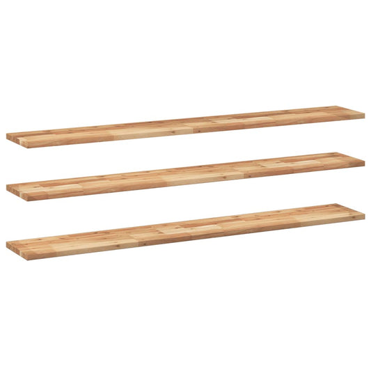 Floating Shelves 3 pcs 120x20x2 cm Oil Finished Solid Wood Acacia