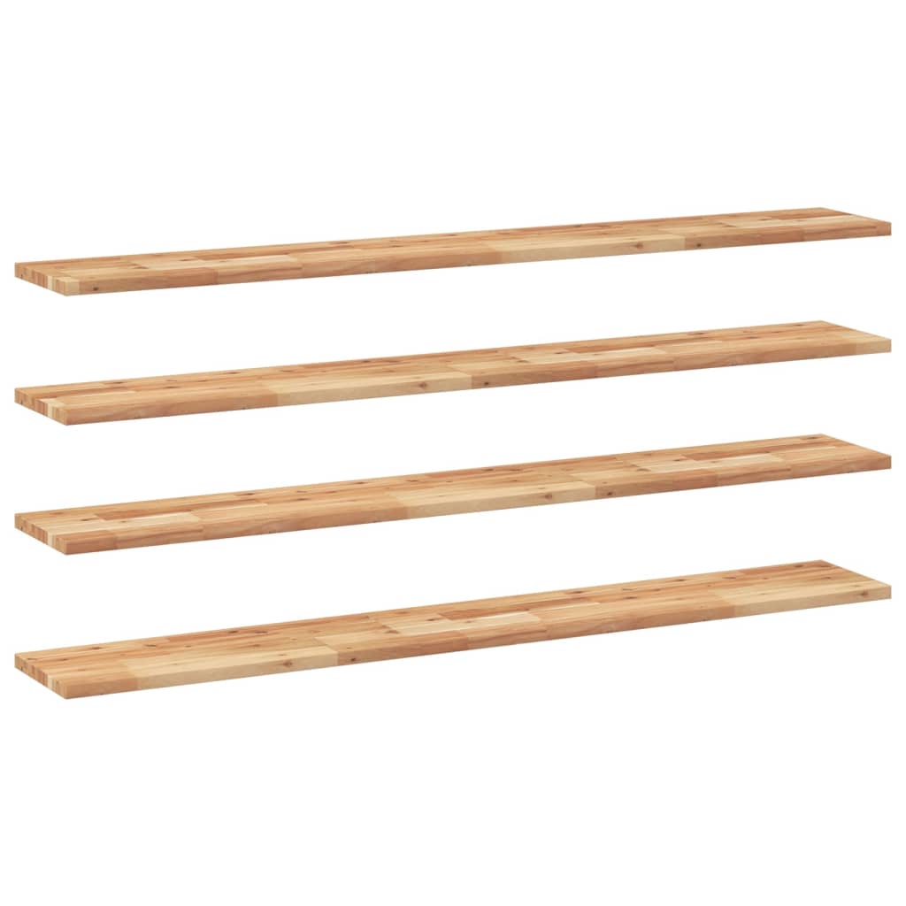 Floating Shelves 4 pcs 140x20x2 cm Oil Finished Solid Wood Acacia