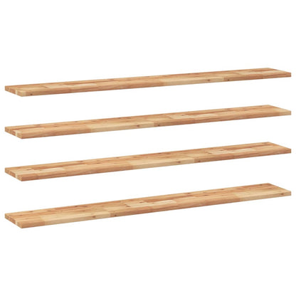 Floating Shelves 4 pcs 140x20x2 cm Oil Finished Solid Wood Acacia