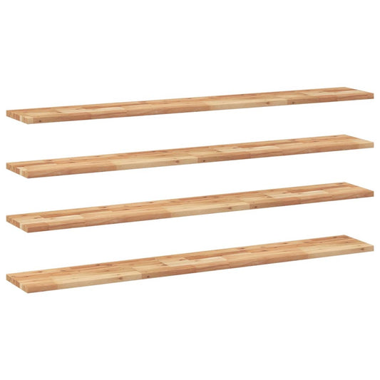 Floating Shelves 4 pcs 160x20x2 cm Oil Finished Solid Wood Acacia