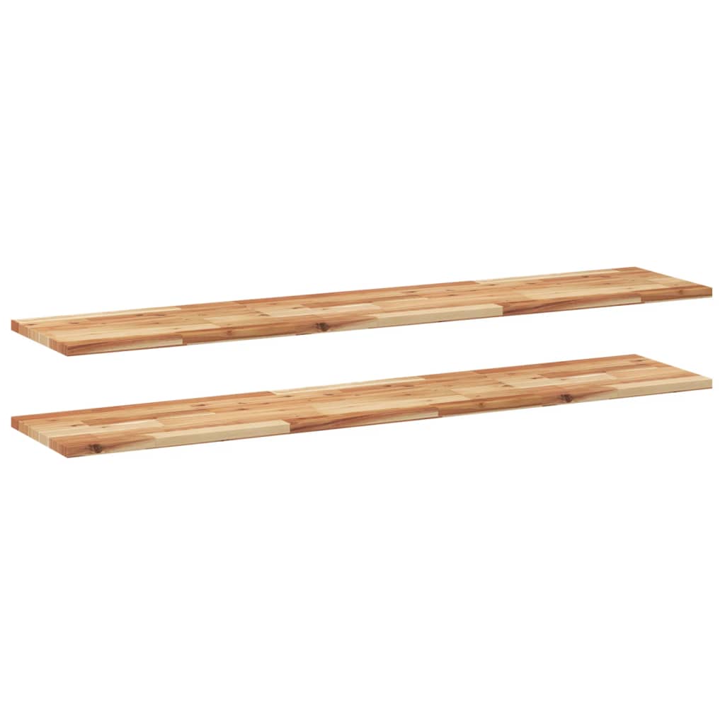 Floating Shelves 2 pcs 120x30x2 cm Oil Finished Solid Wood Acacia
