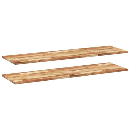 Floating Shelves 2 pcs 160x40x2 cm Oil Finished Solid Wood Acacia