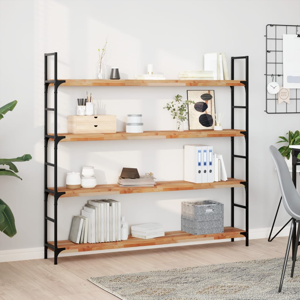 Floating Shelves 4 pcs 120x20x4 cm Oil Finished Solid Wood Acacia
