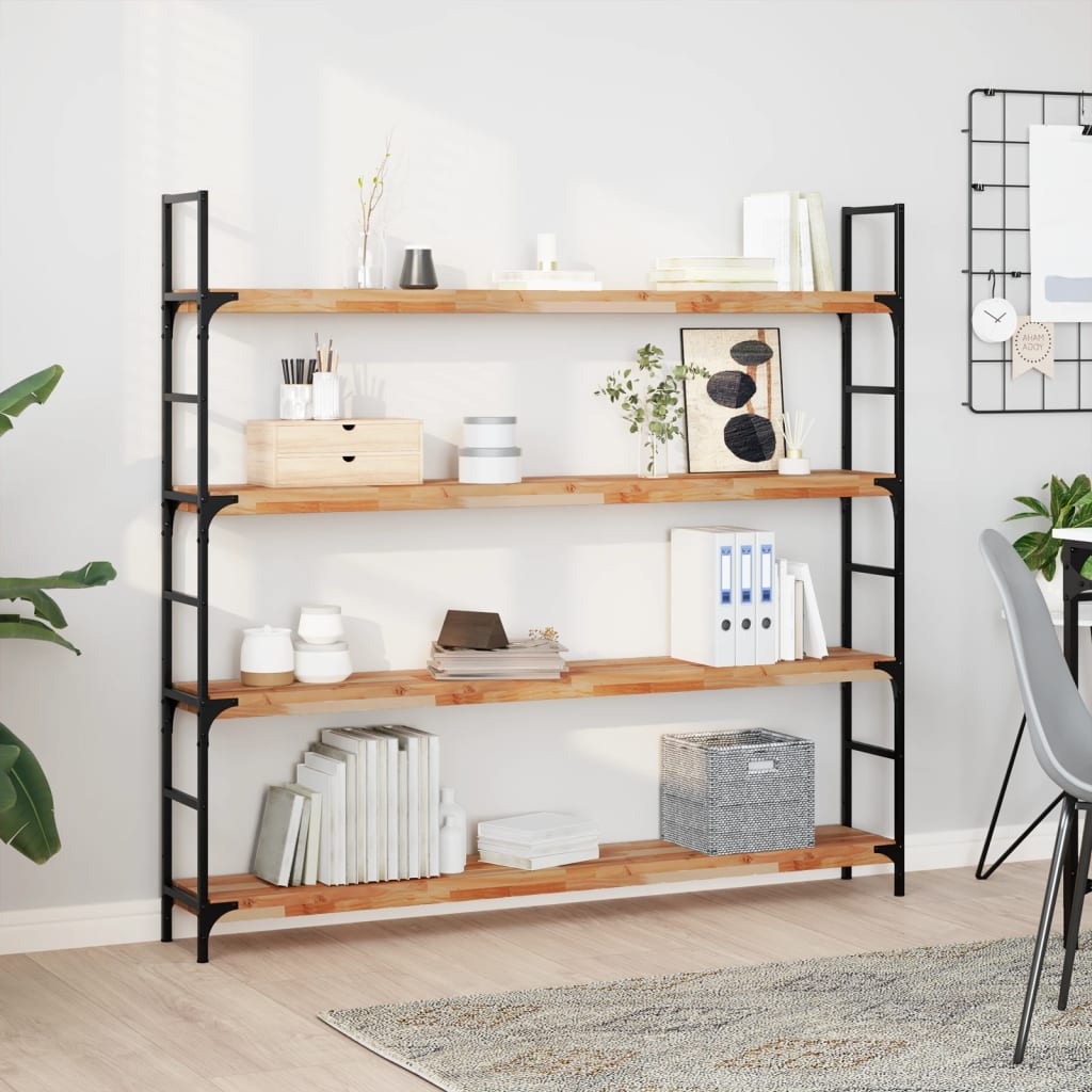 Floating Shelves 4 pcs 140x20x4 cm Oil Finished Solid Wood Acacia