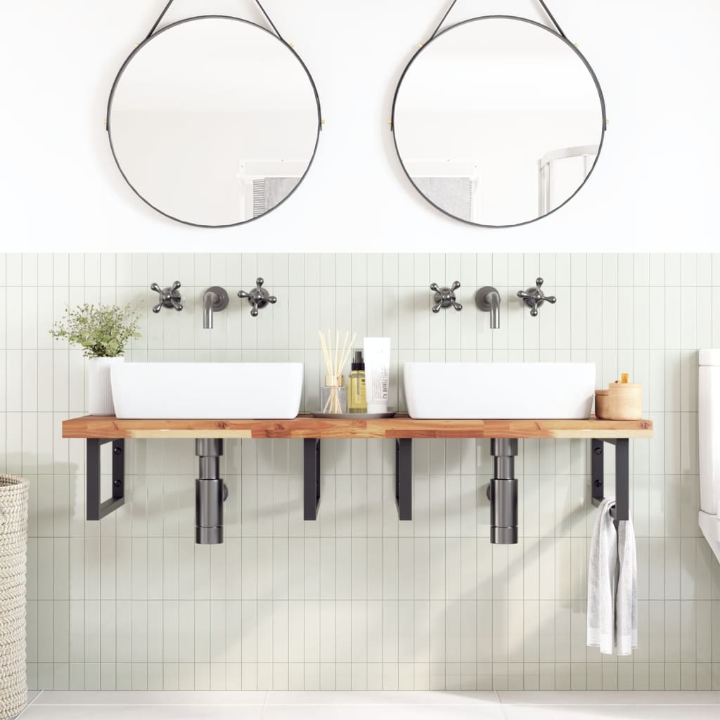 Bathroom Vanity Top Oil Finished 140x50x4 cm Solid Wood Acacia