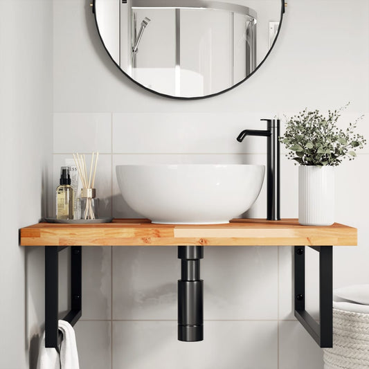 Bathroom Vanity Top Oil Finished 100x60x4 cm Solid Wood Acacia