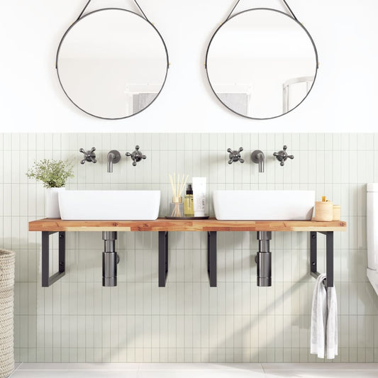 Bathroom Vanity Top Oil Finished 140x60x4 cm Solid Wood Acacia