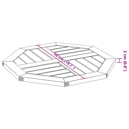 Table Top 50x50x2 cm Octagonal Solid Wood Acacia