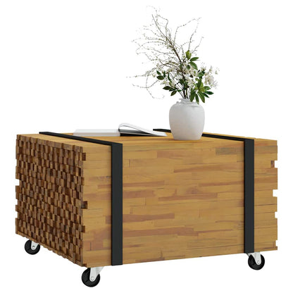 Coffee Table Brown 60 x 60 x 38 cm Solid Teak Wood