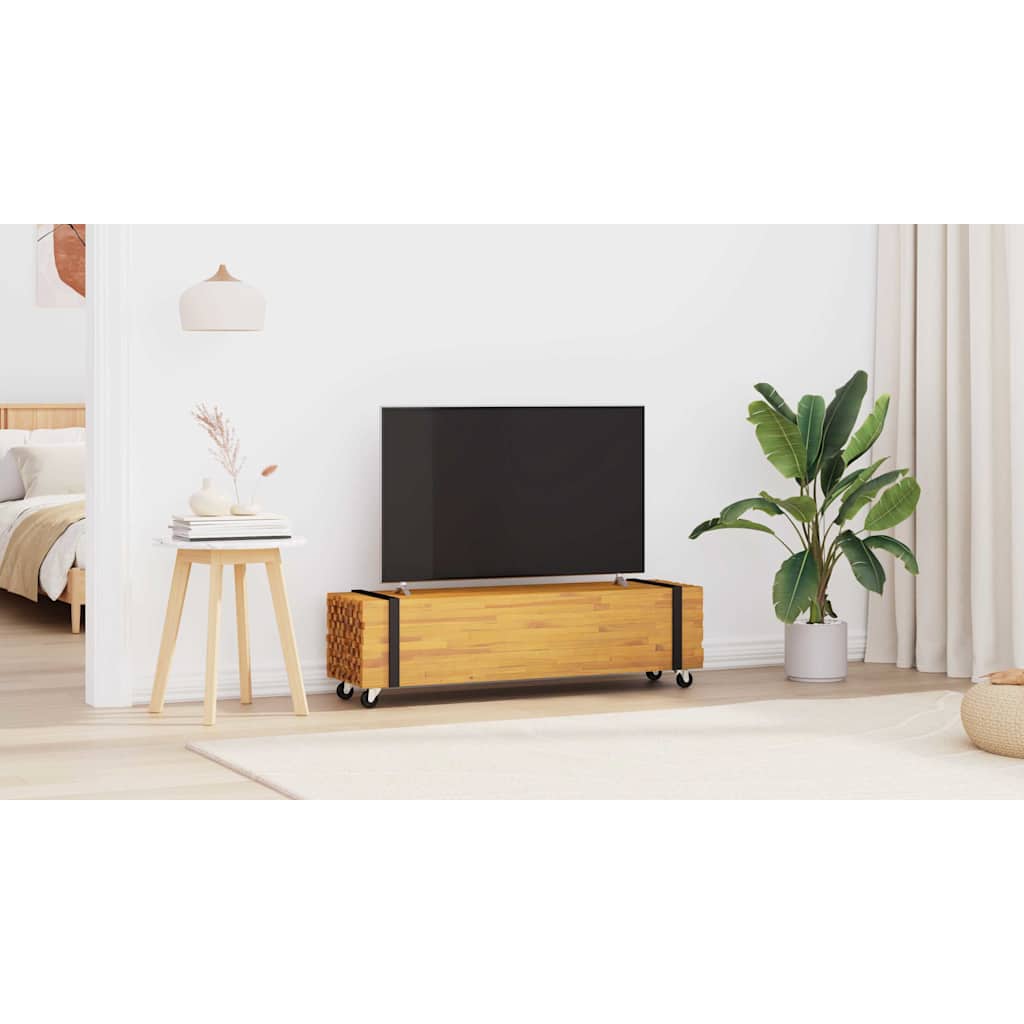 TV Stand Brown 110 x 30 x 30 cm Solid Teak Wood