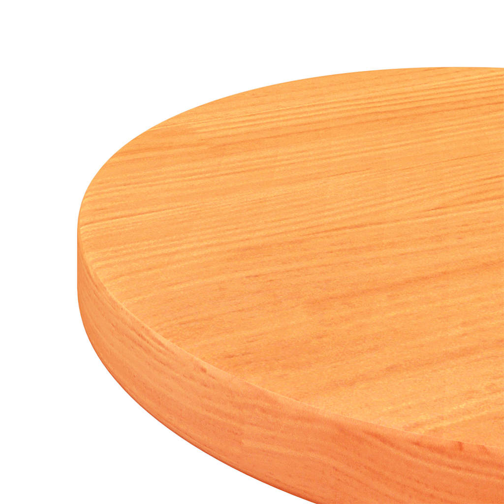 Table Top Round Wax Brown Ø30x2.5 cm Solid Wood Pine