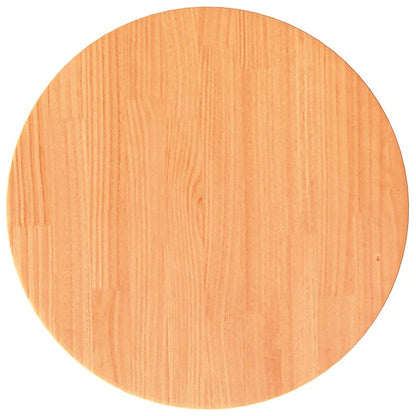 Table Top Round Wax Brown Ø40x2.5 cm Solid Wood Pine