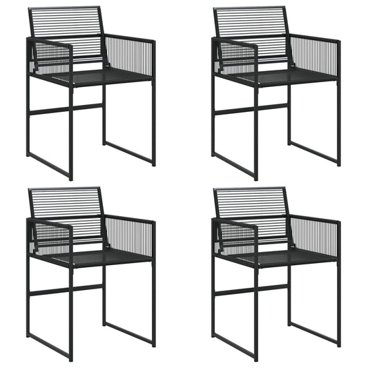 Garden Chairs 4 pcs Black Poly Rattan