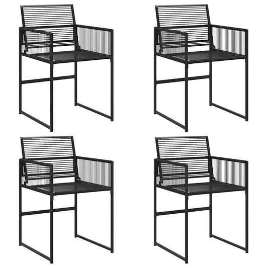 Garden Chairs 4 pcs Black Poly Rattan