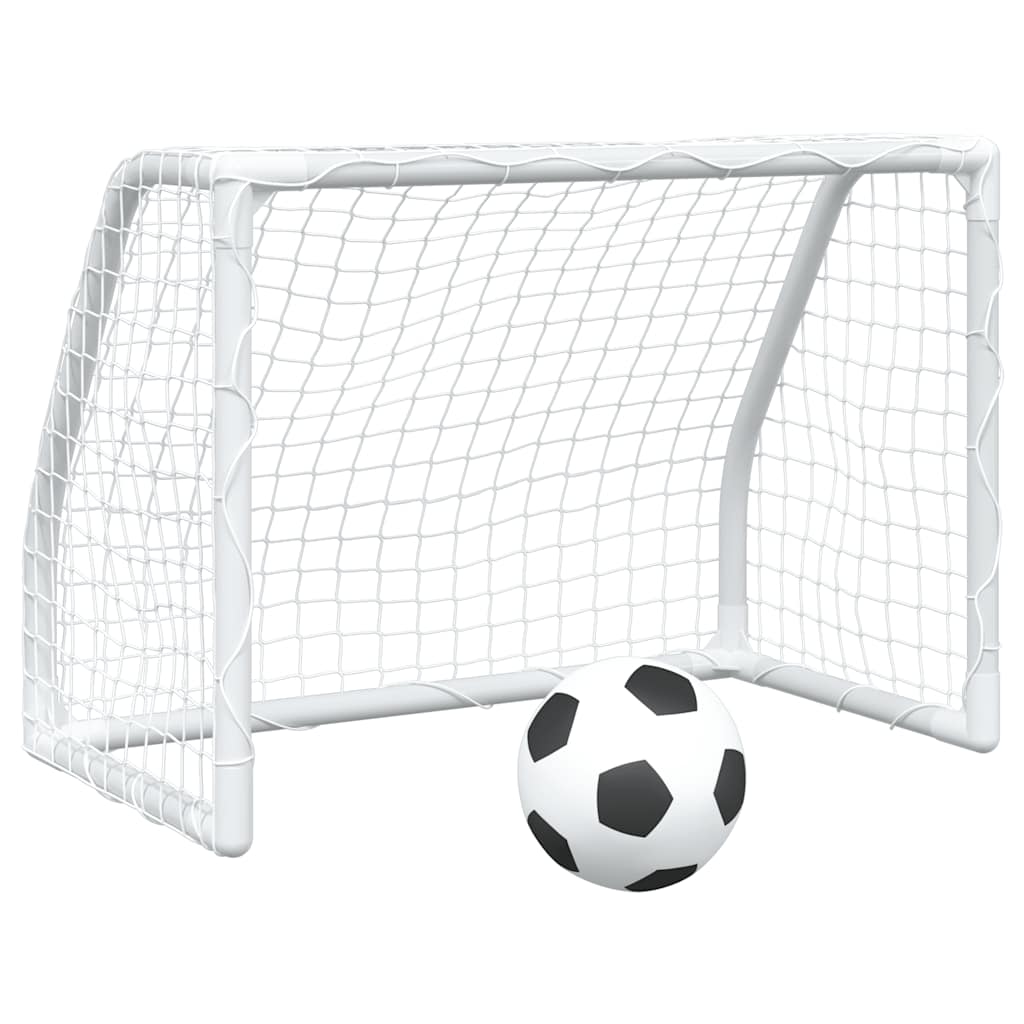 Kids'Football Goals 2 pcs with Ball White 64x35x48 cm Metal