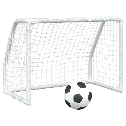 Kids'Football Goals 2 pcs with Ball White 64x35x48 cm Metal