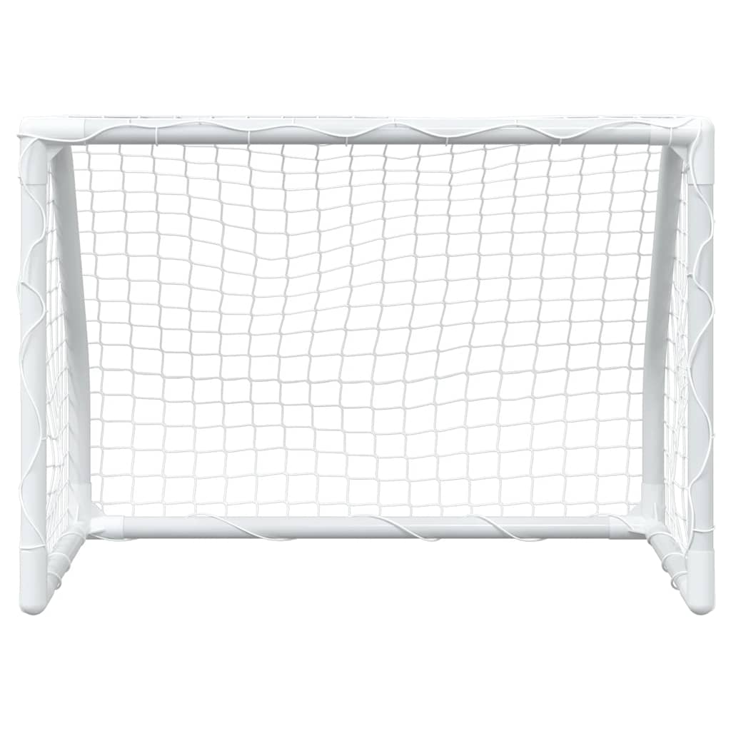 Kids'Football Goals 2 pcs with Ball White 64x35x48 cm Metal
