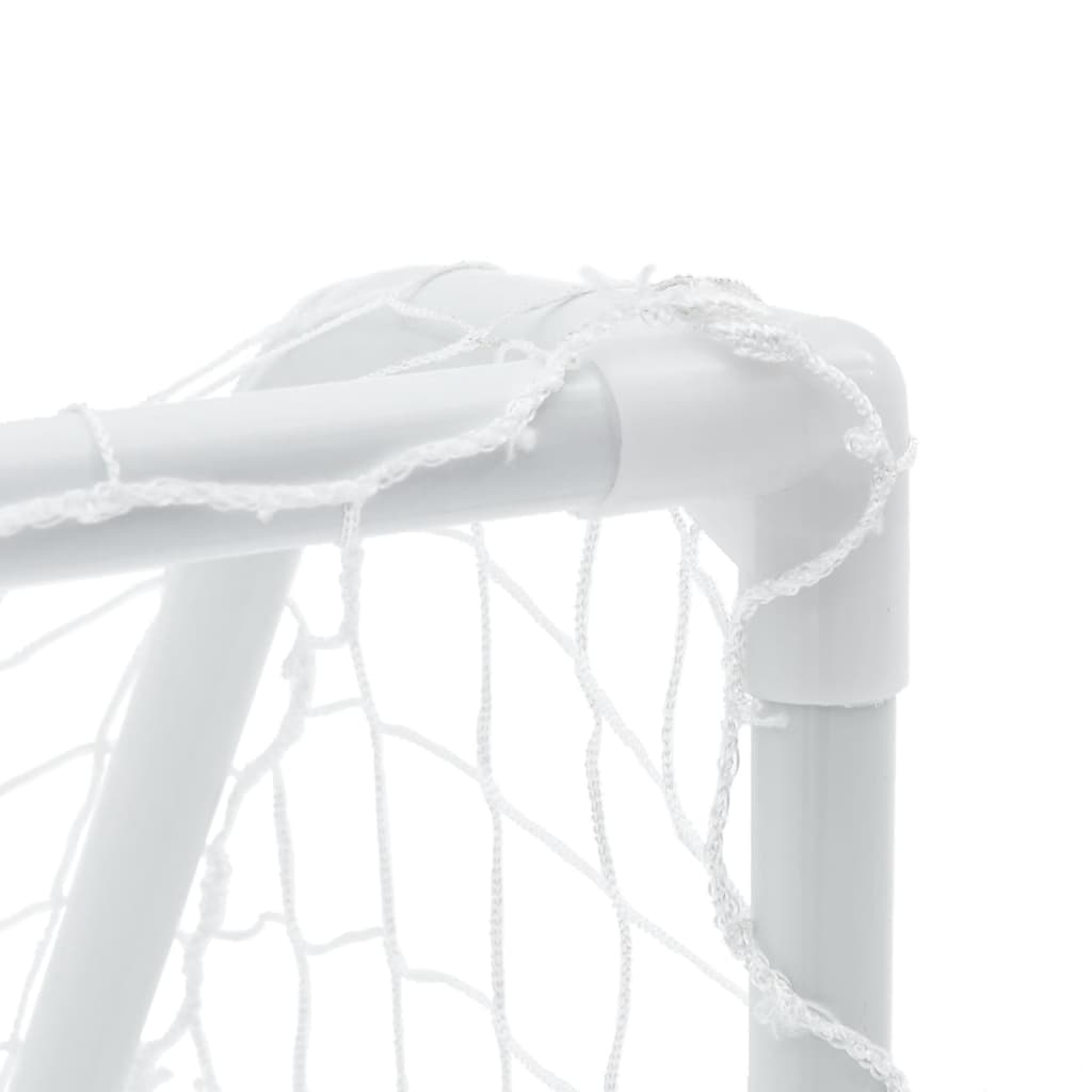 Kids'Football Goals 2 pcs with Ball White 64x35x48 cm Metal