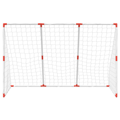 Kids' Football Goal with Balls 2-in-1 White 184x64x124 cm