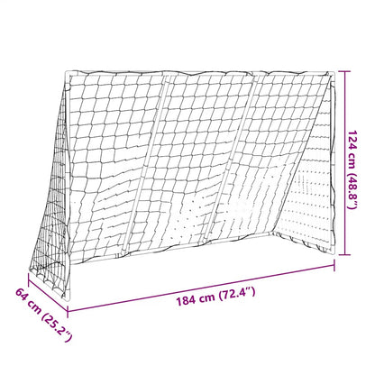 Kids' Football Goal with Balls 2-in-1 White 184x64x124 cm