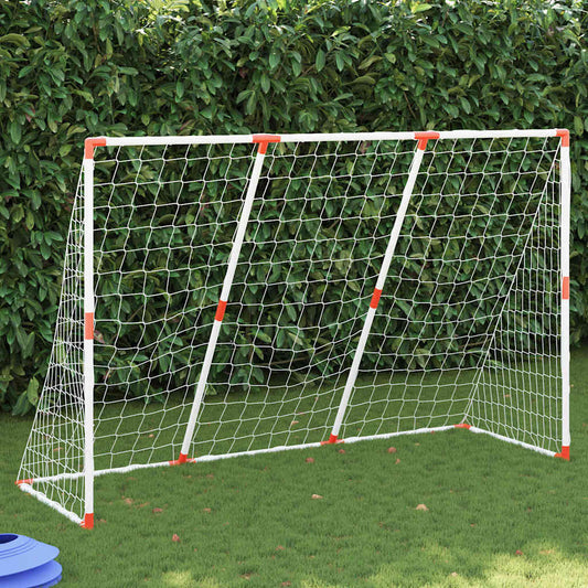 Kids'Football Goal with Balls 2-in-1 White 184x64x124 cm