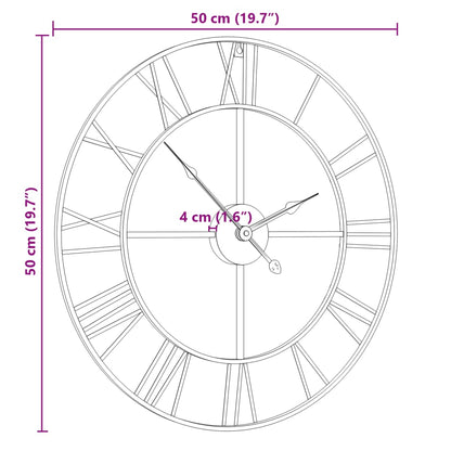 Wall Clock Black Ø50 cm Iron