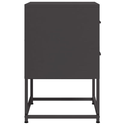 Bedside Cabinets 2 pcs Black 36x39x60.5 cm Steel