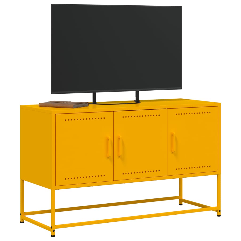 TV Cabinet Mustard Yellow 100,5x39x60,5 cm Steel