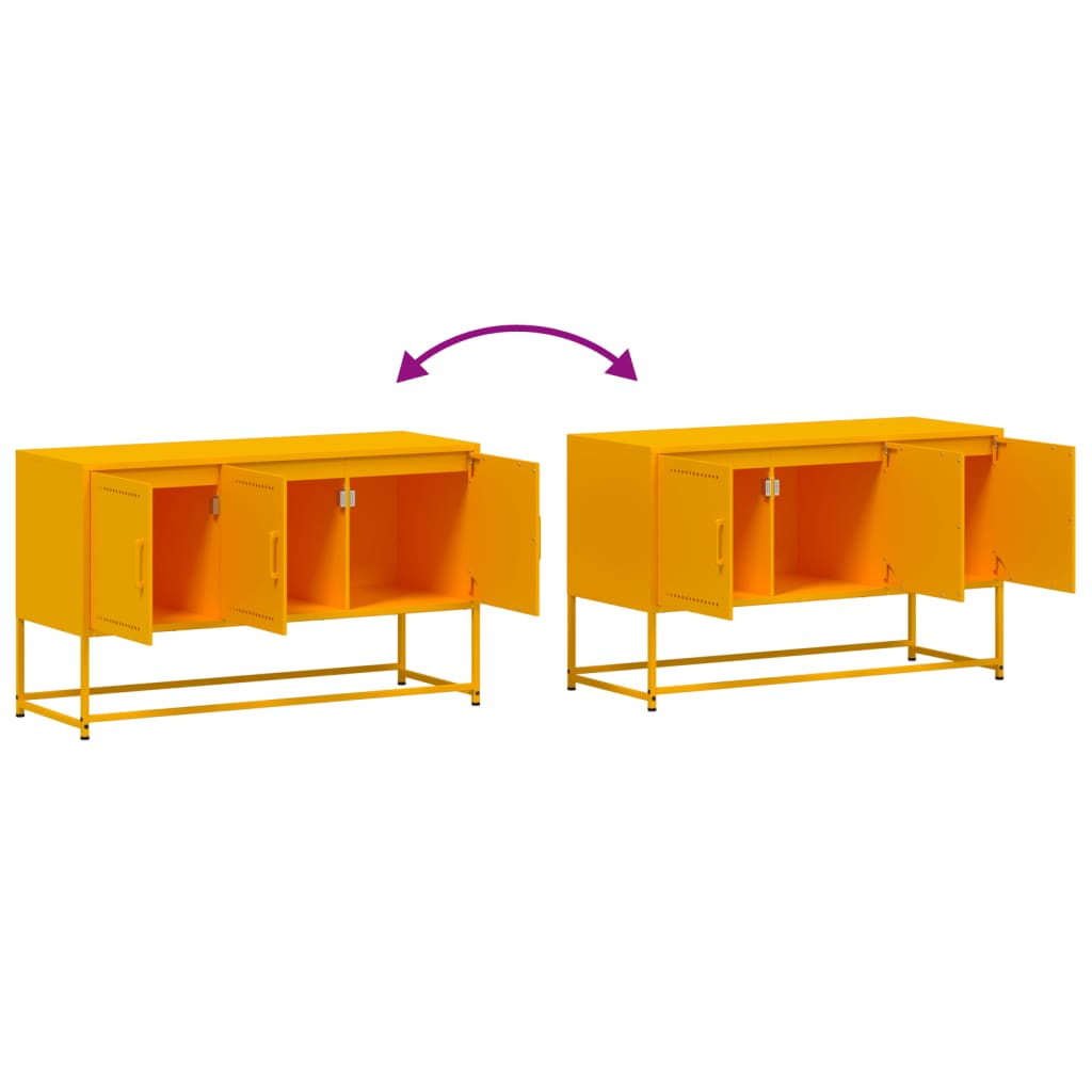 TV Cabinet Mustard Yellow 100,5x39x60,5 cm Steel