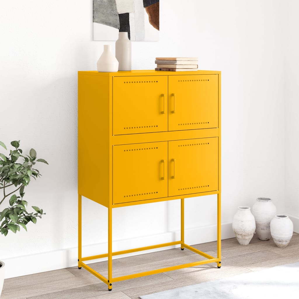 Sideboard Mustard Yellow 68.5x38.5x107 cm Steel
