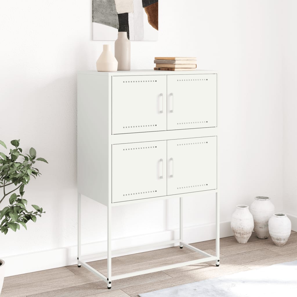 Sideboard White 68.5x38.5x107 cm Steel