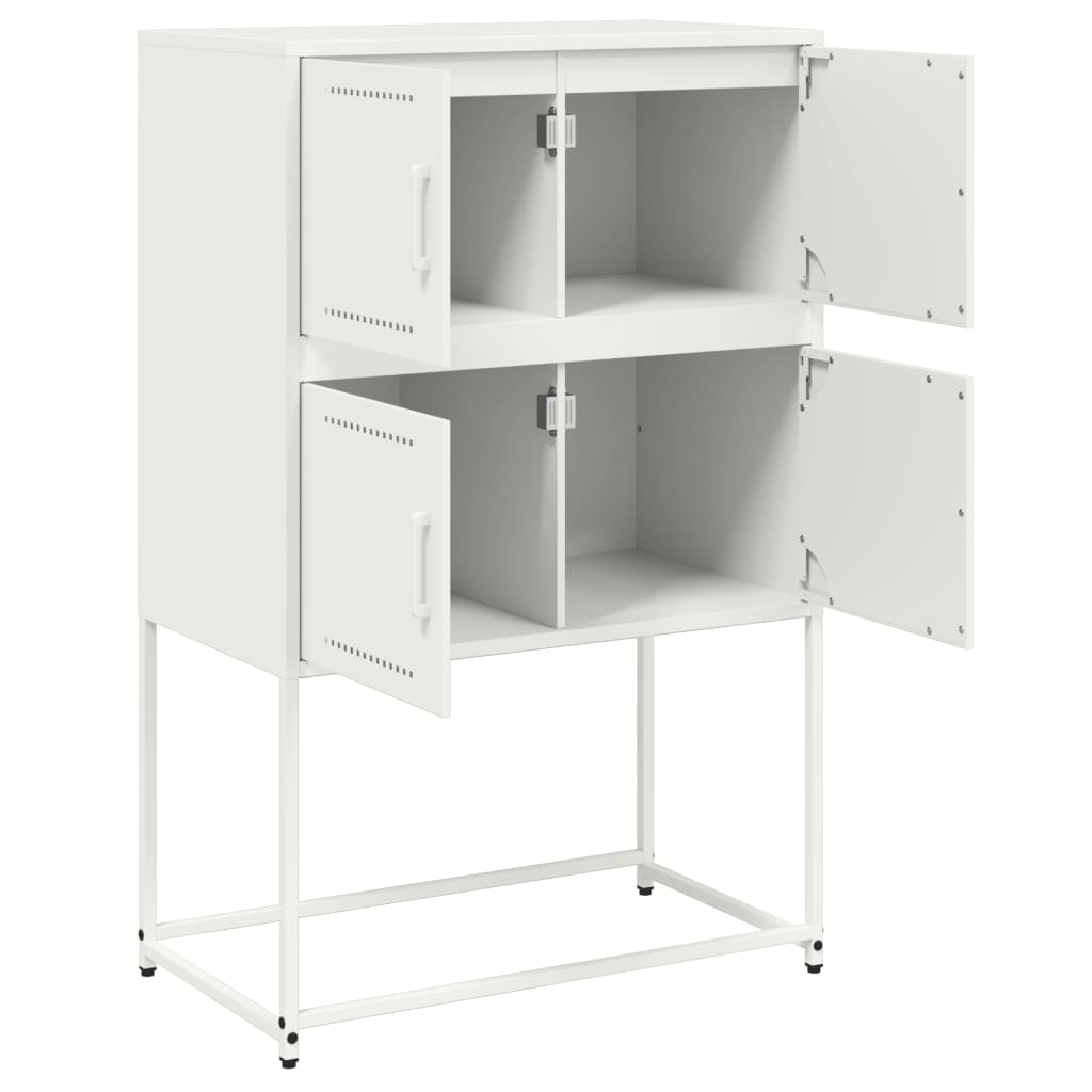 Sideboard White 68.5x38.5x107 cm Steel