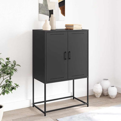 Highboard Black 68.5x38.5x107 cm Steel