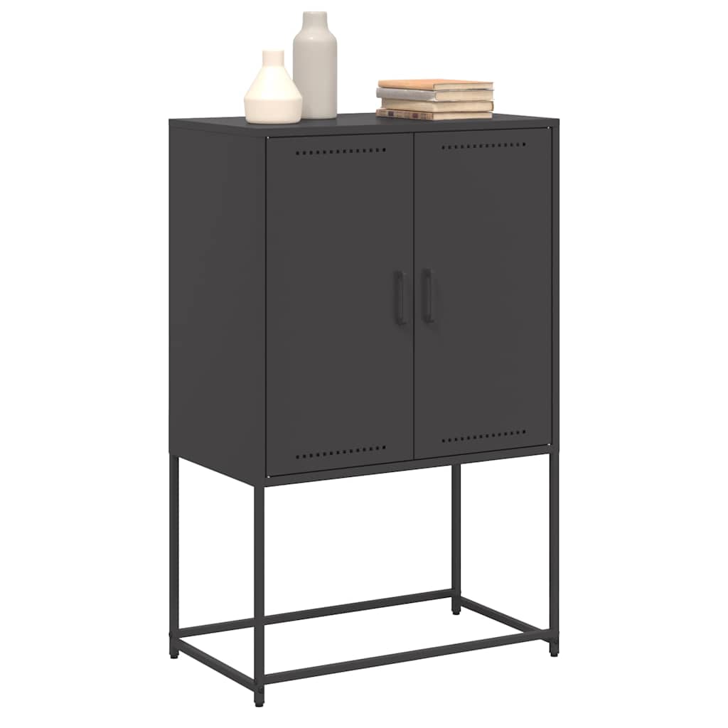 Highboard Black 68.5x38.5x107 cm Steel