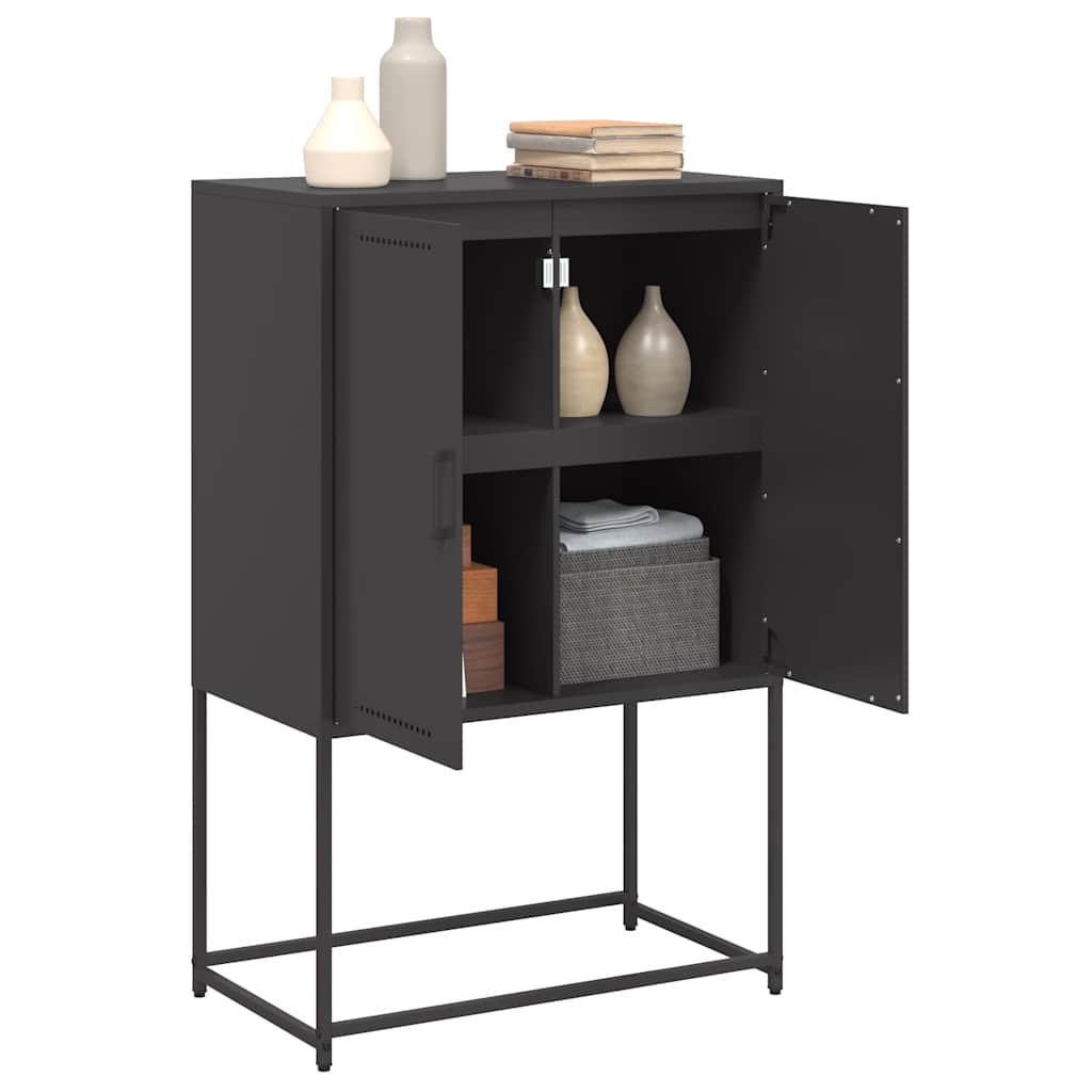 Highboard Black 68.5x38.5x107 cm Steel