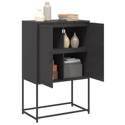 Highboard Black 68.5x38.5x107 cm Steel