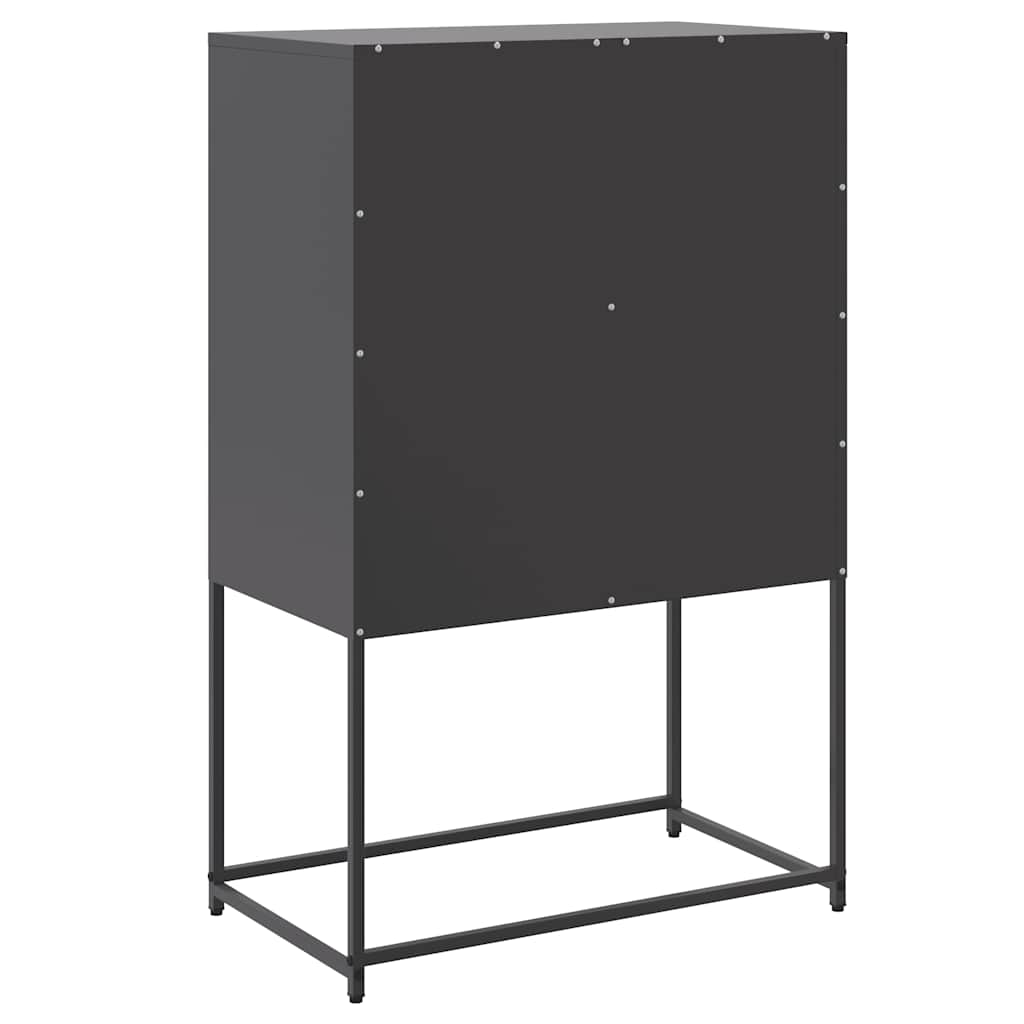 Highboard Black 68.5x38.5x107 cm Steel